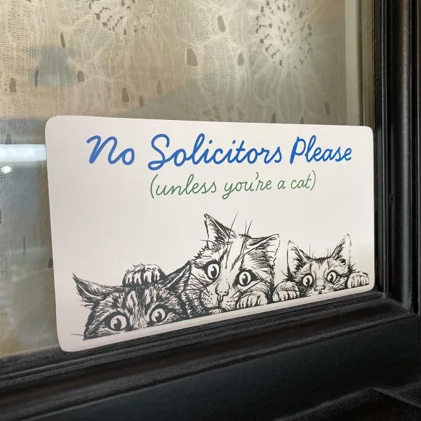 No Solicitors Please (Unless You're a Cat) Decal