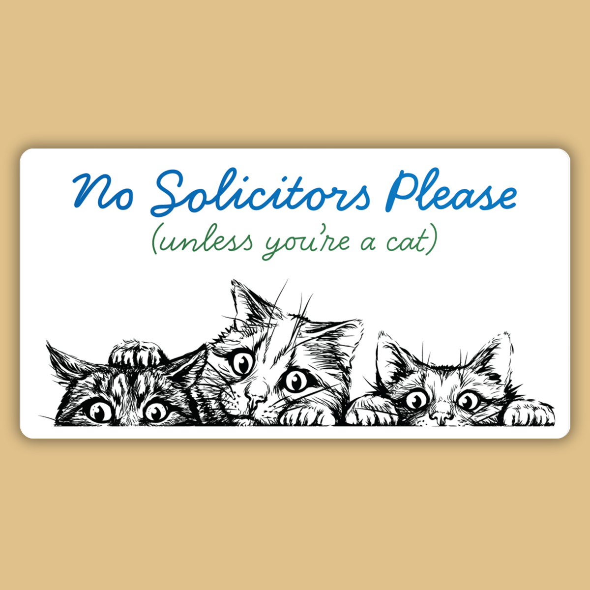 No Solicitors Please (Unless You're a Cat) Decal